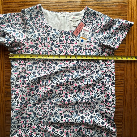 Vineyard Vines Seahorse Short Flutter Sleeve Dress Navy & Pink Size Small - Picture 7 of 11